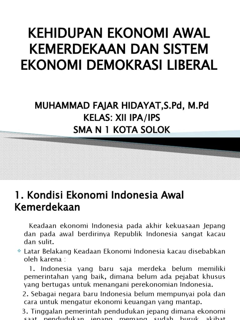 Bagaimana Kondisi Ekonomi Indonesia Pada Awal Kemerdekaan