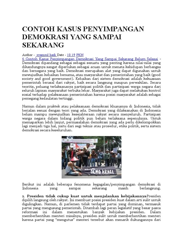 Contoh Pelaksanaan Demokrasi Di Indonesia Saat Ini