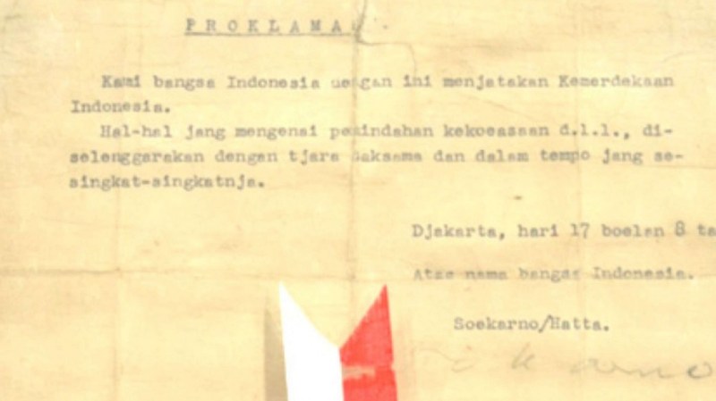 Naskah Teks Proklamasi Kemerdekaan Republik Indonesia Diketik Oleh