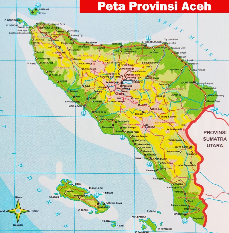 Peta Provinsi Di Pulau Sumatera